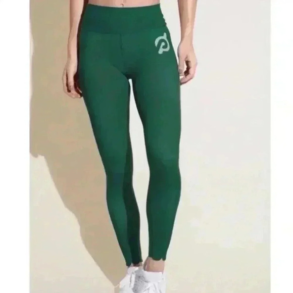 Peloton Scalloped Emerald Green Leggings Size L - Picture 1 of 6
